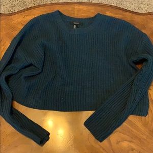 Cropped navy blue sweater